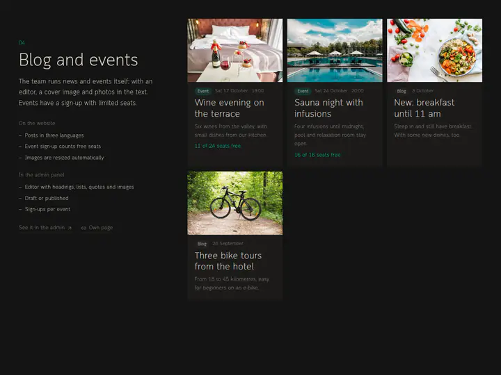 Steyer Studio live demo: Blog and events