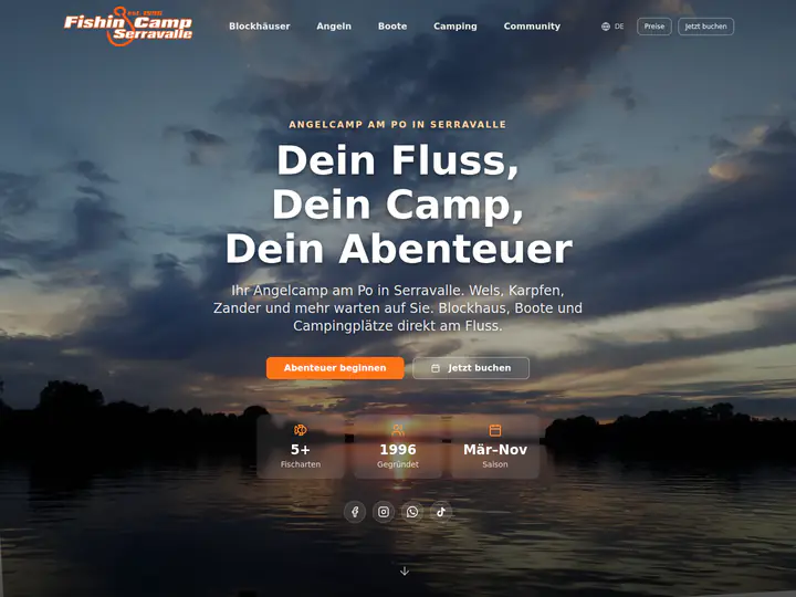 Startseite von fishing-camp.eu