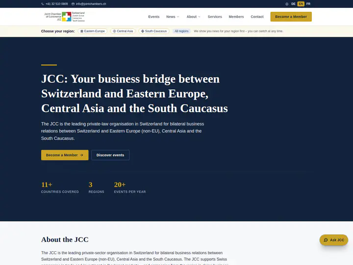 Home page of jointchambers.ch
